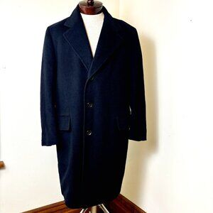 Bespoke Mr. Divine Size 44 Men's Black Pure Cashmere‎ Hand Tailored Overcoat